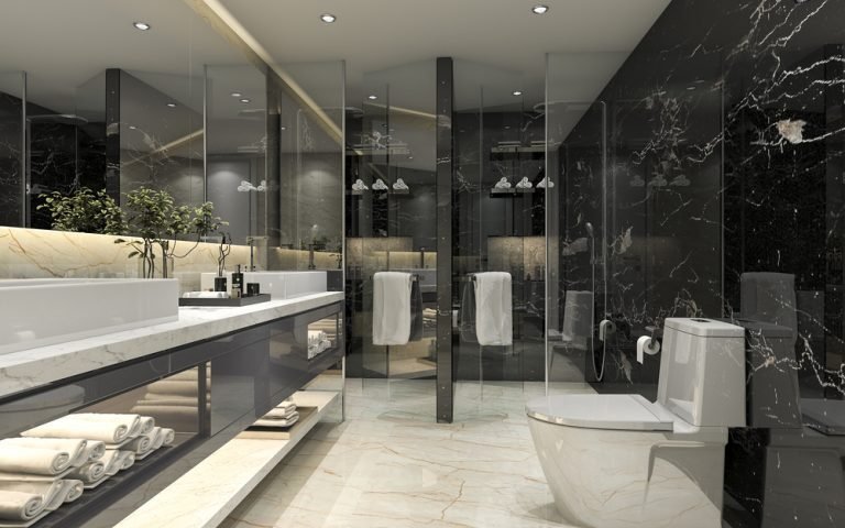 Usage of Black And White Marble in Different Spaces