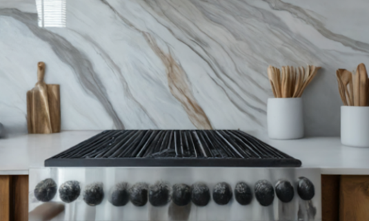 natural stone on backsplash