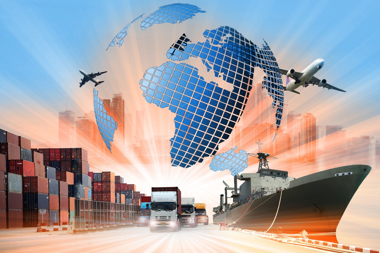 Worldwide shipping map